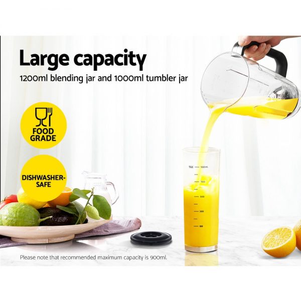 Devanti Vacuum Blender Commercial Juicer Mixer Food Processor Ice Crush