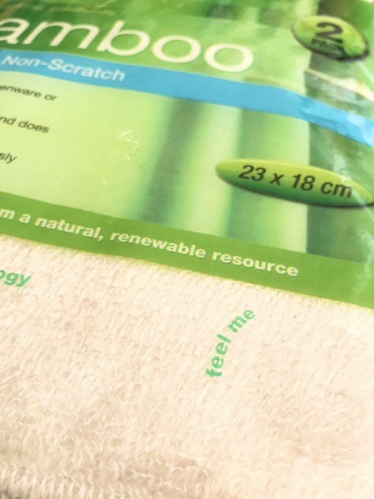 OATES 2 Pack Bamboo Dishcloth Antibacterial Ecofriendly Nonscratch