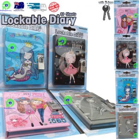 My Secret Diaries Lockable Diary For Boys or Girls, Lockable Journal - 4 designs