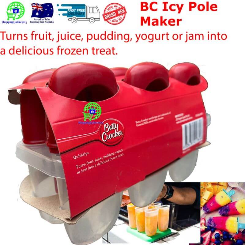 Betty Crocker Icy Pole Maker Jelly Block Mould Ice Cream Pop Popsicle